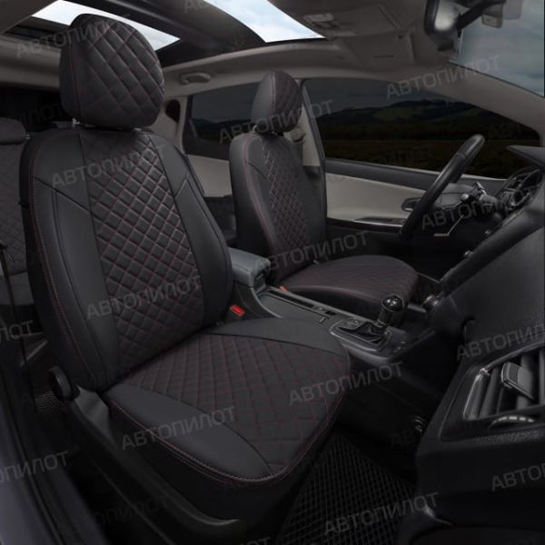 Чехлы Автопилот Экокожа Ромб на Chery CrossEAstar (В-14)